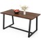 Costway 63" Large Dining Table for 4-6 People with Heavy-duty Metal Frame Modern Black/Coffee